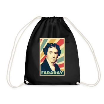 Michael Faraday Vintage Farben - Turnbeutel - Schwarz - Vorne