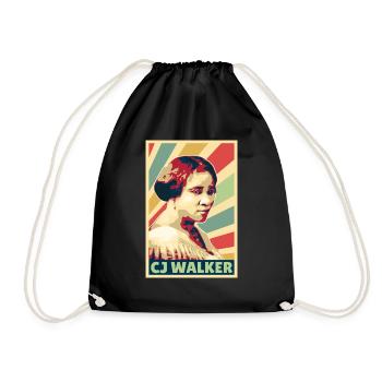 Madam CJ Walker Vintage Colors - Drawstring Bag - black - Front