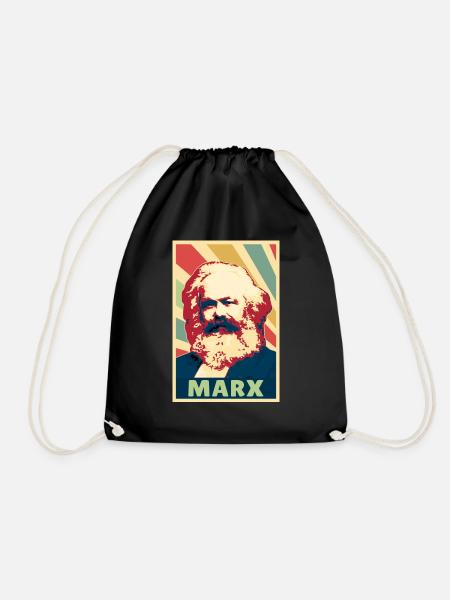 Karl Marx Vintage Colors - Drawstring Bag - black