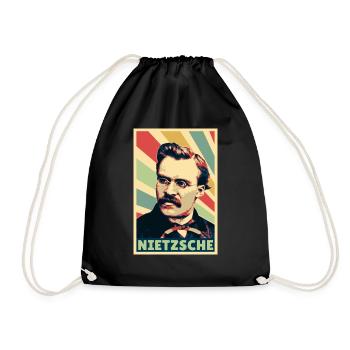 Friedrich Nietzsche Vintage Colors - Drawstring Bag - black - Front
