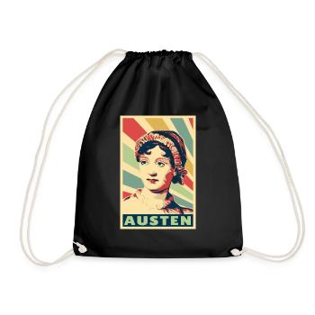 Jane Austen Vintage Colors - Drawstring Bag - black - Front