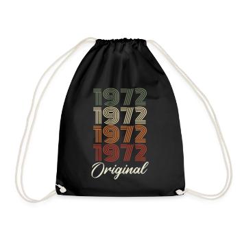 1972 Original Vintage Birthday Gift 1972 - Drawstring Bag - black - Front