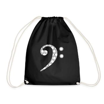 Clé de fa avec motif polygonal - Sac de sport léger - noir - Devant