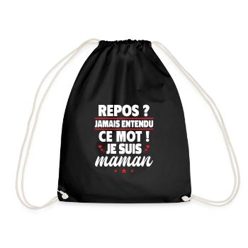 je suis maman,Cadeau fête des mères,Maman,Mère - Sac de sport léger - noir - Devant