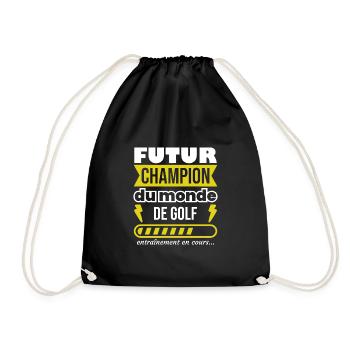 Futur champion du monde de golf,Sport,Cadeau - Sac de sport léger - noir - Devant