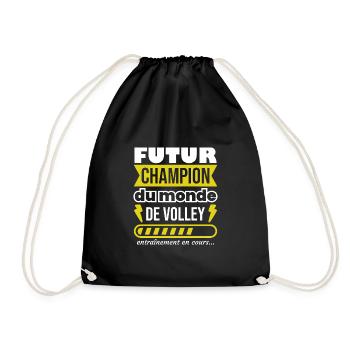 Futur champion du monde de volley,Sport,Humour - Sac de sport léger - noir - Devant