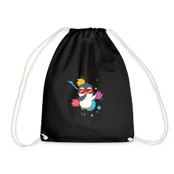 Dabbing Pinguin süß - Turnbeutel - Schwarz - Vorne