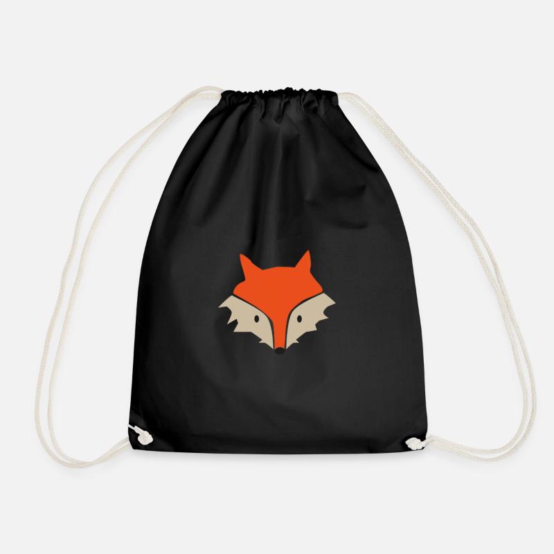 Fox - Drawstring Bag - black