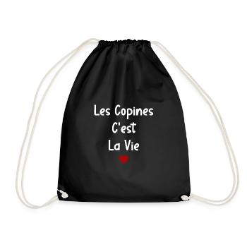 Les copines c'est la vie - Sac de sport léger - noir - Devant