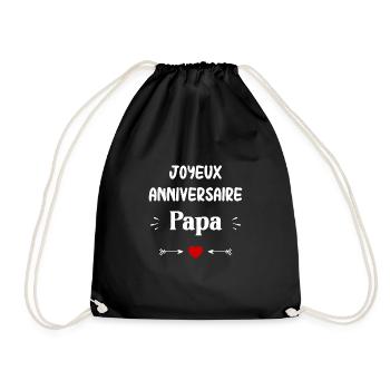 Joyeux Anniversaire papa - Sac de sport léger - noir - Devant