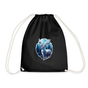 Chevreuil en hiver - Sac de sport léger - noir - Devant