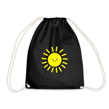 sun smile - Drawstring Bag - black - Front