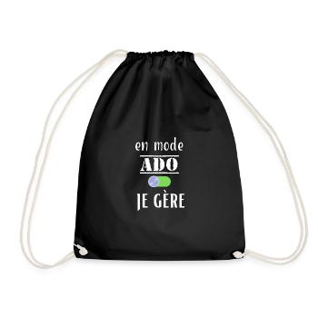 t-shirt ado. Idée cadeau adolescent. - Sac de sport léger - noir - Devant