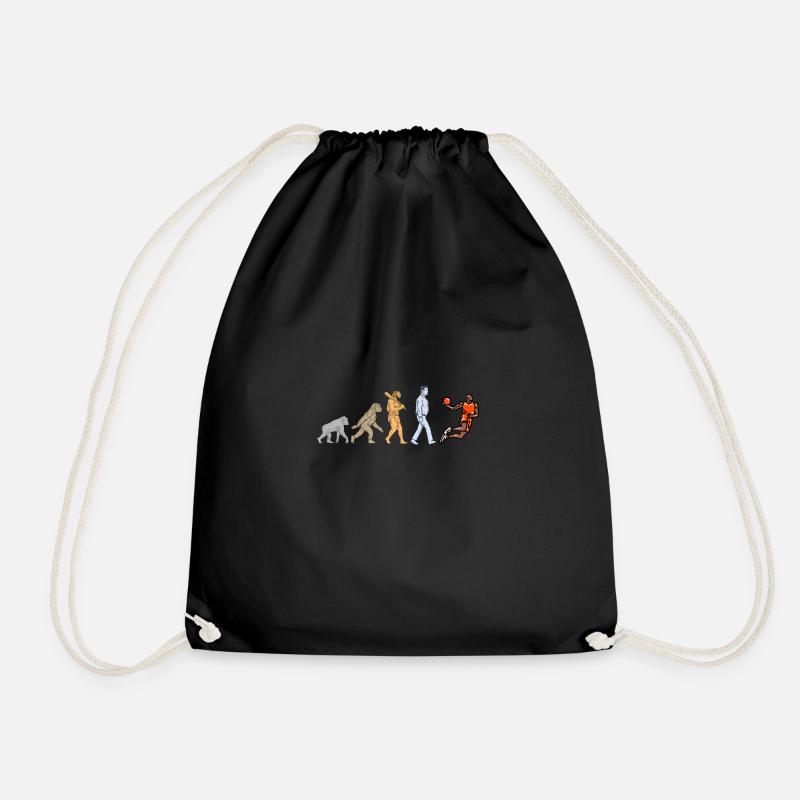 T-Shirt Basketball Evolution des Mannes, Geschenk - Turnbeutel - Schwarz