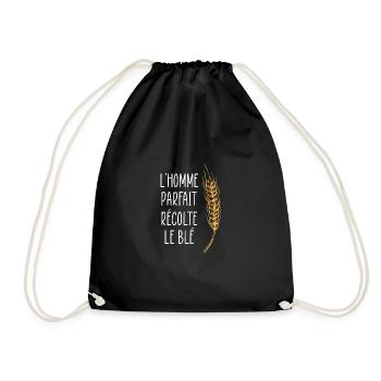 t-shrt agriculteur, argent, humour, idée cadeau - Sac de sport léger - noir - Devant