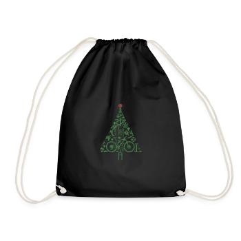 vélo sapin arbre de noël vélo - Sac de sport léger - noir - Devant
