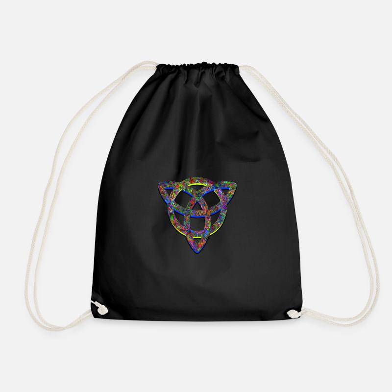 Triskel relief - Drawstring Bag - black