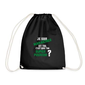 Je suis maraîcher et toi c'est quoi ton super ... - Sac de sport léger - noir - Devant