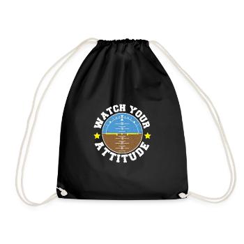 Watch Your Attitude - Pilot - Drawstring Bag - black - Front