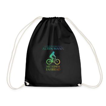 Alten mann fahrrad Geschenk Radfahrer Sport - Turnbeutel - Schwarz - Vorne
