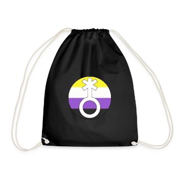 Symbol Nonbinary Non-Binary Nonbinary Gender - Drawstring Bag - black - Front