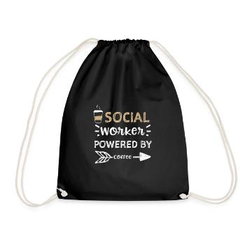 Travailleur social alimenté par le café - Sac de sport léger - noir - Devant