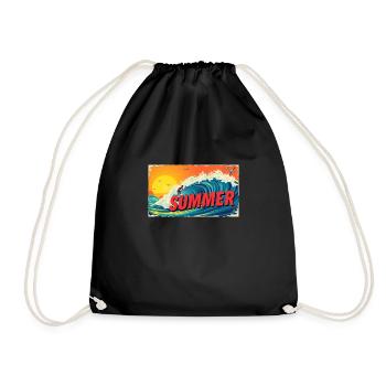 Summer Surf – Ride the Wave! - Turnbeutel - Schwarz - Vorne