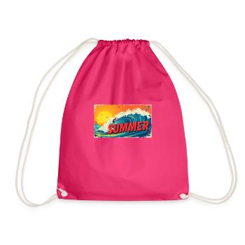 Summer Surf – Ride the Wave! - Turnbeutel - Fuchsia - Vorne