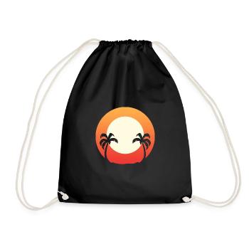 Tropical Sunrise Beach Lover Poison - Drawstring Bag - black - Front