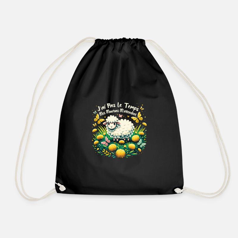 Citation sur les moutons, mes moutons m'attendent - Sac de sport léger - noir