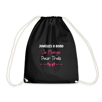 Jumelles a bord je mange pour trois - Sac de sport léger - noir - Devant
