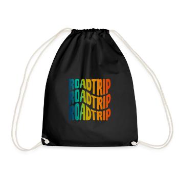 Road trip motif for unforgettable adventures - Drawstring Bag - black - Front