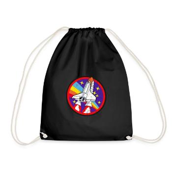 Rocket | Space | Used look | gift idea - Drawstring Bag - black - Front