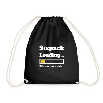 Sixpack loading lustiger Spruch fürs Training Joke - Turnbeutel - Schwarz - Vorne
