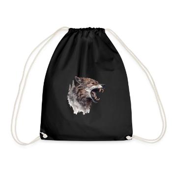 Wolf Wolf Head Scratch Marks Claws Wild Forest Hunter - Drawstring Bag - black - Front