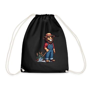 Cute Lion Farmer - Turnbeutel - Schwarz - Vorne