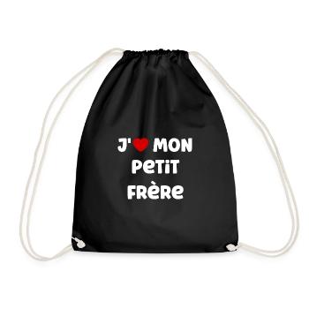 J' AIME petit frère - Sac de sport léger - noir - Devant