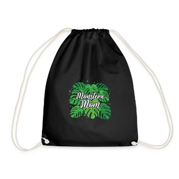 Monstera Mom - Turnbeutel - Schwarz - Vorne