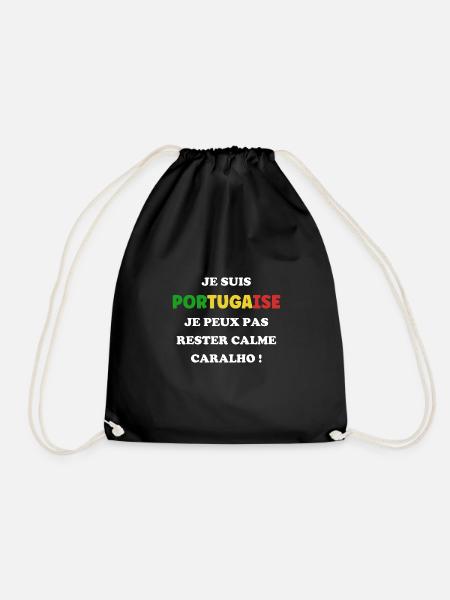 je suis portugaise je peux pa rester calme caralho - Sac de sport léger - noir