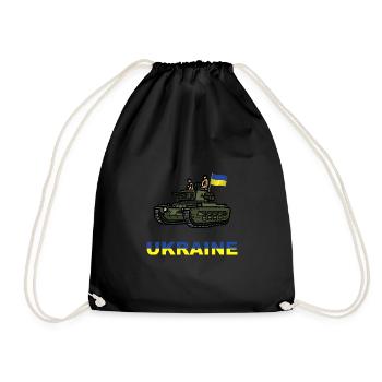 Ukrainian Tank - Support to Ukraine - Drawstring Bag - black - Front
