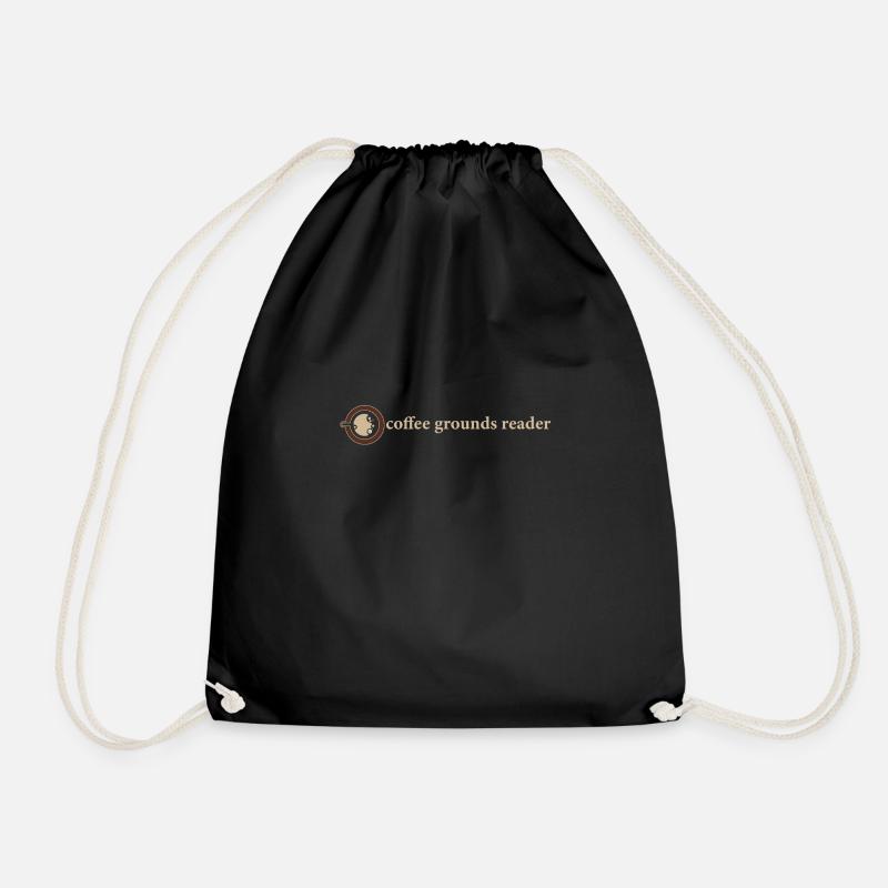 Reading coffee grounds is cool - Drawstring Bag - black