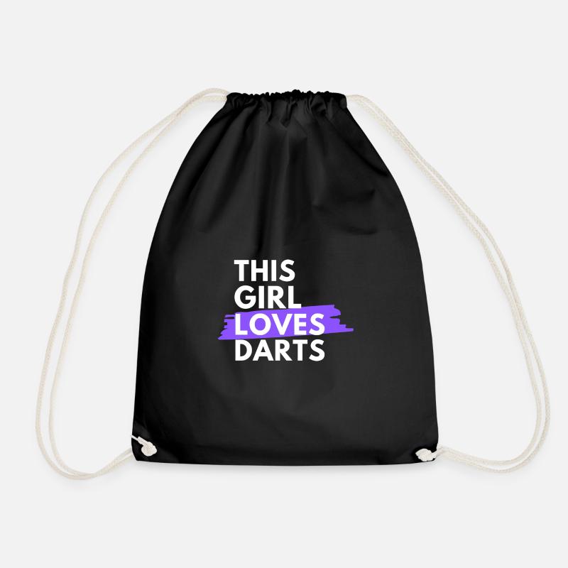 This girl loves darts - Drawstring Bag - black