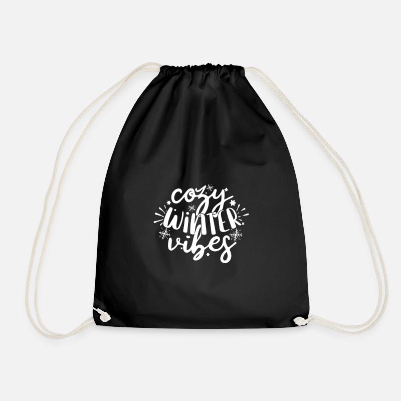 Cozy Winter Vibes - Drawstring Bag - black