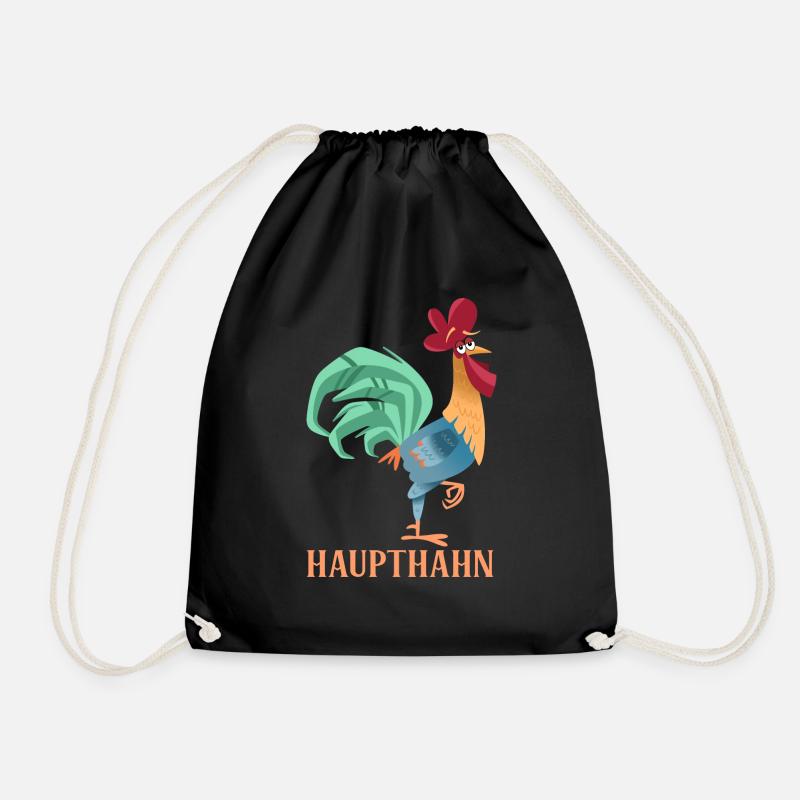 Hahn Spruch Huhn Geschenk - Turnbeutel - Schwarz