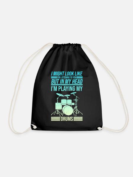 Drummer Schlagzeuger T-Shirt Schlagzeug Drum - Turnbeutel - Schwarz