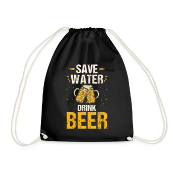 Beer gift birthday drinking beer - Drawstring Bag - black - Front