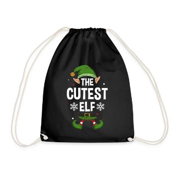 Elfe de cadeau de Noël de famille assorti de groupe - Sac de sport léger - noir - Devant