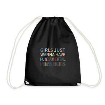 Les filles veulent juste s’amuser- droits de l’homme - Sac de sport léger - noir - Devant