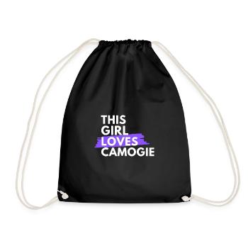 This girl loves camogie. - Drawstring Bag - black - Front