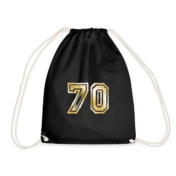 70 Number Gold - Drawstring Bag - black - Front